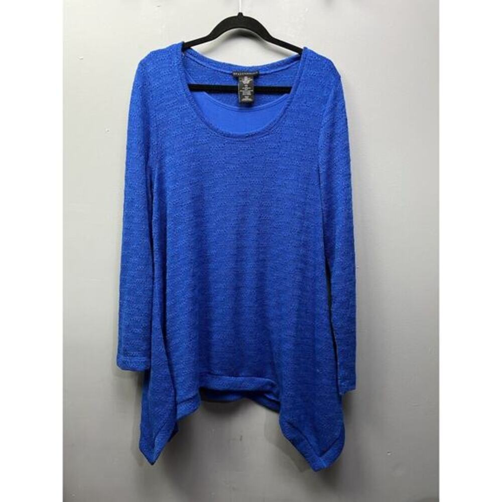 Grace Elements Womens Size 2X Tunic Top Bright Blue Built‎ in tank